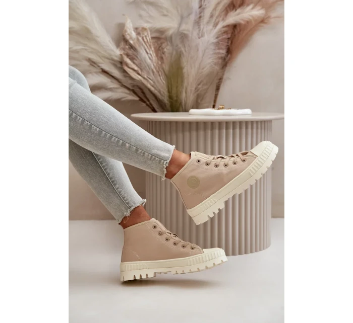 Dámské Tenisky S Vysokým Kotníkem Big Star Béžové Dámské Tenisky S Vysokým Kotníkem Big Star Béžové