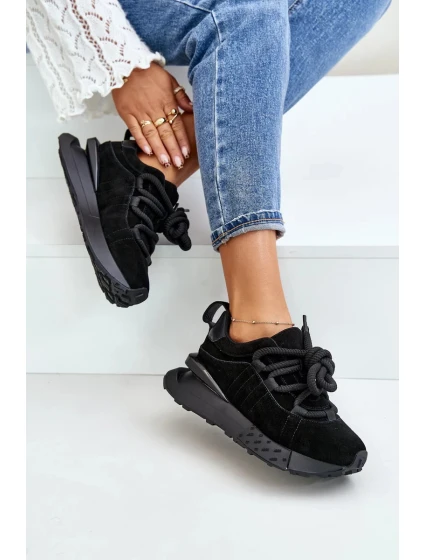 Semišové Dámské Tenisky Na Platformě S Tlustým Šněrováním Artiker Černé Semišové Dámské Tenisky Na Platformě S Tlustým Šněrováním Artiker Černé