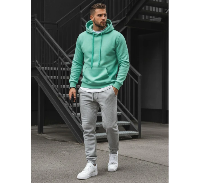 Pánská mikina s kapucí mint FashionStreet BX4946