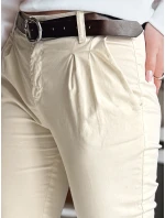 Dámské kalhoty chinos s páskem MODELA light beige FashionStreet UY2570