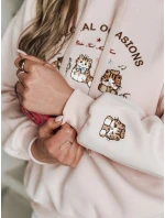 Dámská mikina nadměrné velikosti SPECIAL KITTY růžová FashionStreet BY1511