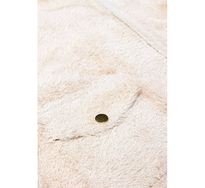 Krátká bunda typu "alpaka" v ecru barvě model 18420059 - MADE IN ITALY