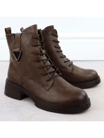 Dámské boty na klínku hnědé model 21905773 - Potocki