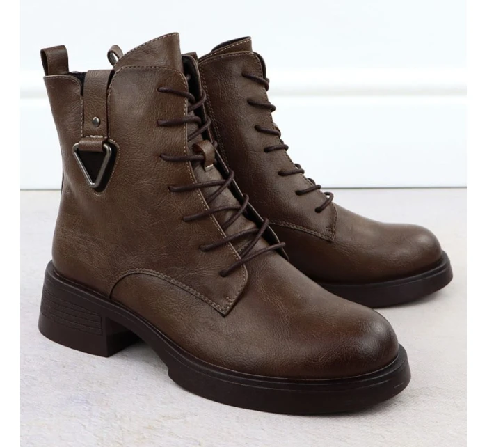 Dámské boty na klínku hnědé model 21905773 - Potocki