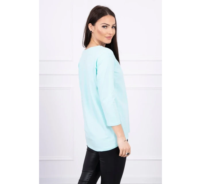 Halenka s potiskem Star Style v mátové barvě