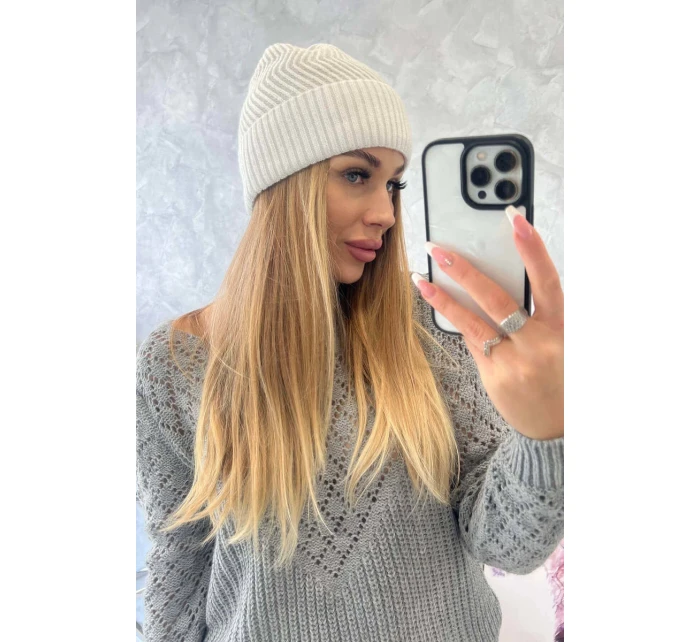 Tenká čepice Oliwia model 18750365 bílá - K-Fashion Tenká čepice Oliwia model 18750365 bílá - K-Fashion