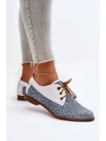 Dámské Kožené Polobotky Na Ploché Podrážce Maciejka 06461-17 Modré