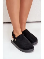 Dámské Pantofle Na Silné Podešvi S Kožíškem A Přezkou Černé model 21679287 - Boto Dámské Pantofle Na Silné Podešvi S Kožíškem A Přezkou Černé model 21679287 - Boto