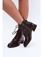 Lakované kozačky s hnědé model 22580105 - VINCEZA Lakované kozačky s hnědé model 22580105 - VINCEZA