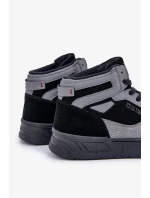 Semišové pánské tenisky Big Star OO174303 Hi-Poly System černo-šedé