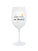 JEDNOU V ROCE NA VÁNOCE - bílá sklenice na víno 350 ml