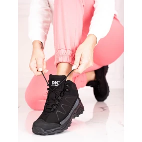 Krásné dámské  trekingové boty černé bez podpatku