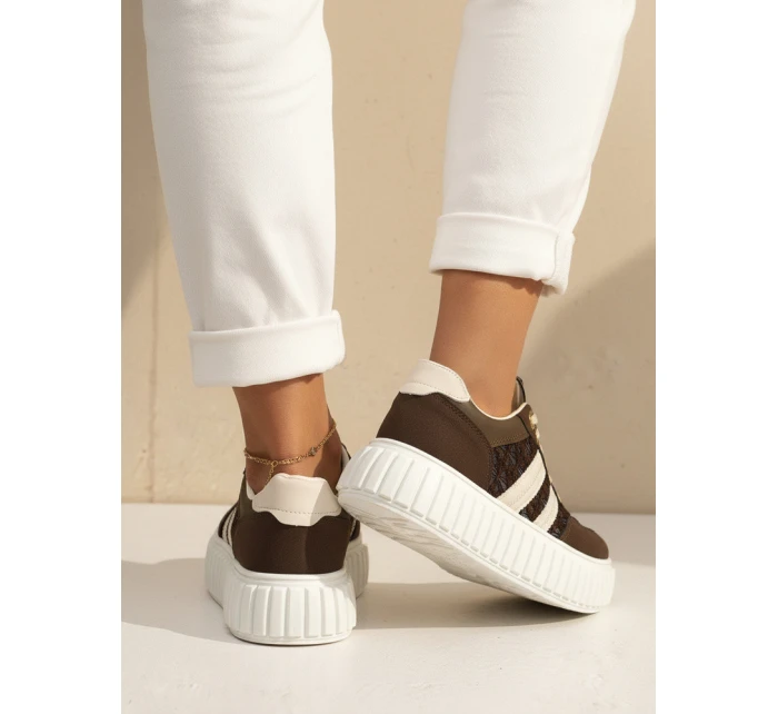 Dámské tenisky na platformě hnědé FashionStreet ZY1392