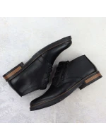 Pánské kožené boty černé model 21905319 Pánské kožené boty černé model 21905319