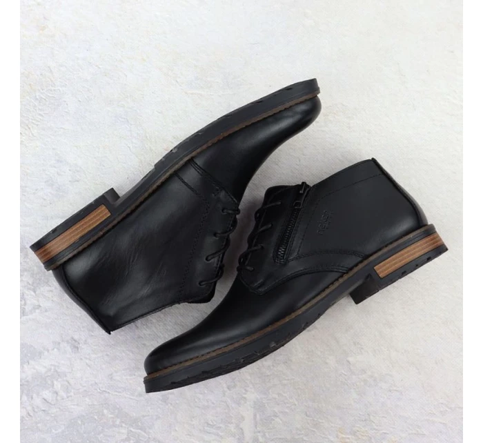 Pánské kožené boty černé model 21905319 Pánské kožené boty černé model 21905319