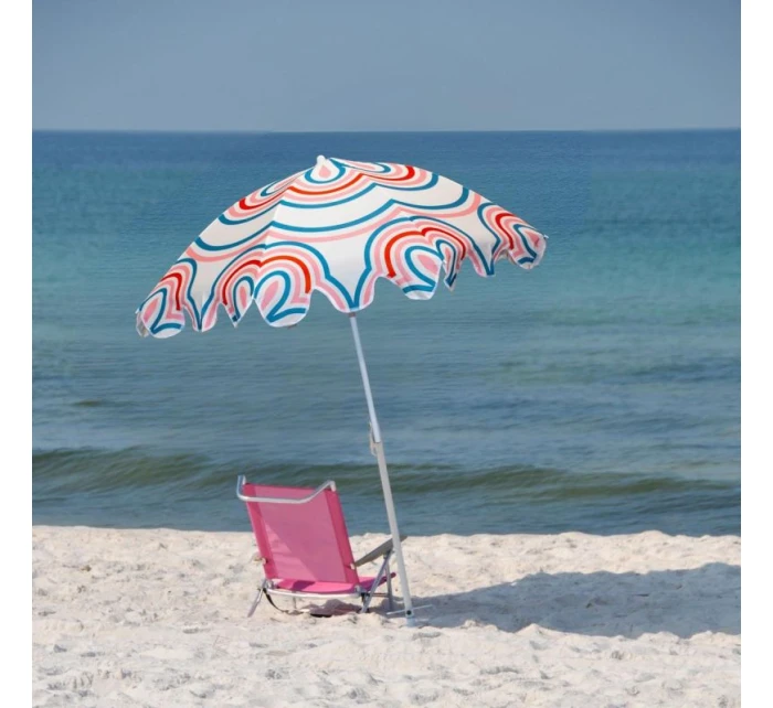 PLÁŽOVÝ A ZAHRADNÍ SLUNEČNÍK 160 CM PRUHOVANÝ MODRÝ A RŮŽOVÝ PLÁŽOVÝ A ZAHRADNÍ SLUNEČNÍK 160 CM PRUHOVANÝ MODRÝ A RŮŽOVÝ