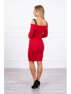 Šaty se širokými ramínky červené