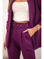 Elegantní souprava saka a kalhot tmavě fialová Elegantní souprava saka a kalhot tmavě fialová
