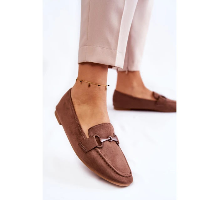 Semišové mokasíny se zdobením hnědé model 21596294 - Boto