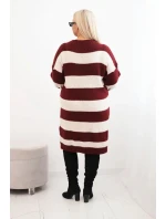 Dámské pletené šaty 8111 bordó-béžové - Kesi Dámské pletené šaty 8111 bordó-béžové - Kesi
