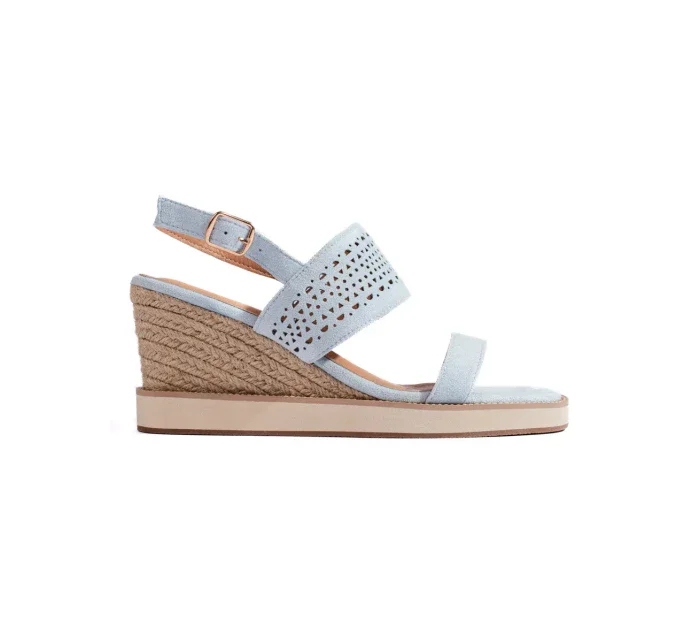 Designové modré sandály dámské na klínku Designové modré sandály dámské na klínku