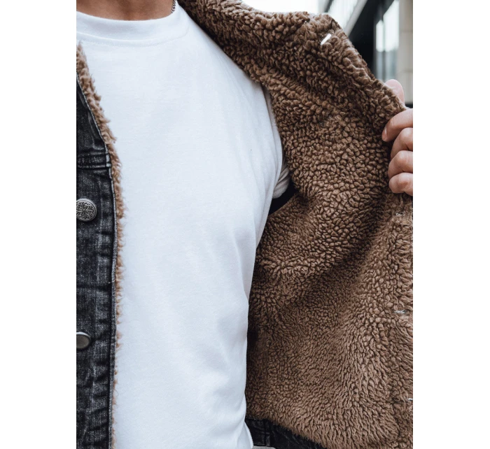 Pánská zateplená džínová bunda černá model 21995299 - Dstreet