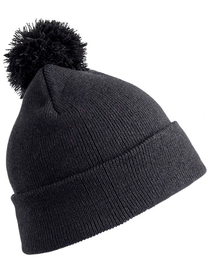 Result Headwear RC 028X Pletená čepice s bambulí 28.028X black Result Headwear RC 028X Pletená čepice s bambulí 28.028X black