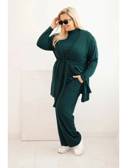 Dámský komplet Plus Size model 21399776 tmavě zelený - K-Fashion Dámský komplet Plus Size model 21399776 tmavě zelený - K-Fashion