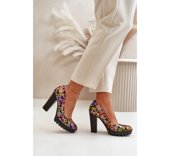 Kožené Lodičky Na Podpatku model 21670476 Multikolor - Maciejka