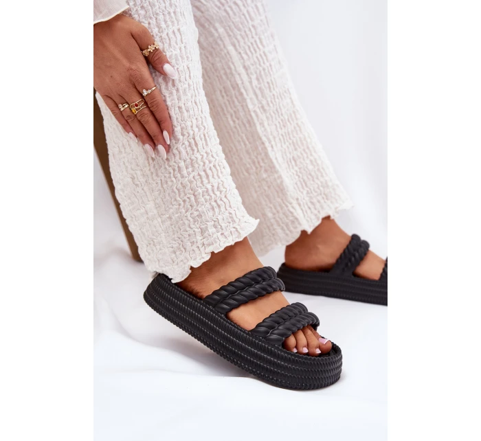 Pěnové Lehká Dámské Pantofle Na Platformě S.Barski ZK51-001 Černé