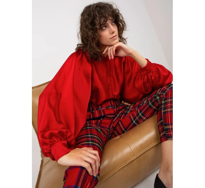 Košile DHJ KS model 21485641 tmavě červená - FPrice Košile DHJ KS model 21485641 tmavě červená - FPrice