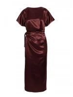 Saténové šaty v stylu hnědé model 21479272 - Moe Saténové šaty v stylu hnědé model 21479272 - Moe