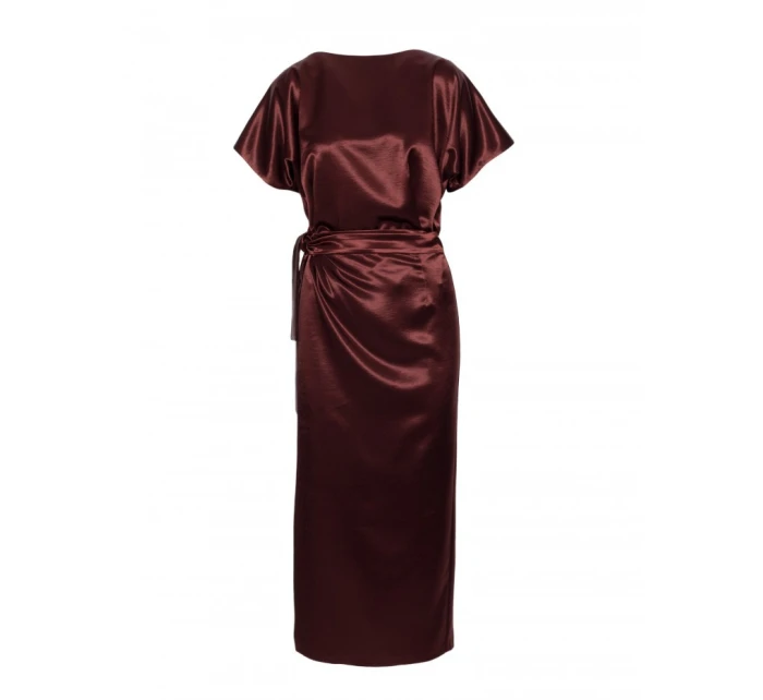 Saténové šaty v stylu hnědé model 21479272 - Moe Saténové šaty v stylu hnědé model 21479272 - Moe