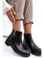 Kožené dámské ploché boty Black Vasica Kožené dámské ploché boty Black Vasica