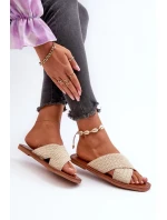 Dámské ploché pantofle Big Star Béžové Dámské ploché pantofle Big Star Béžové