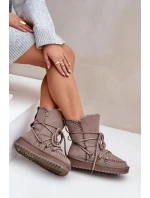 Dámské sněhule z přírodní semiše D.Franklin DFSH375004 Taupe