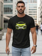 Pánské tričko s potiskem auta černé FashionStreet NX5015R