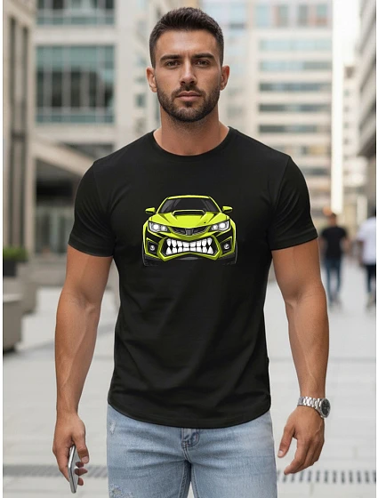 Tshirt męski z nadrukiem czarny model 22158945 - FashionStreet