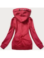 Červená dámská mikina s ozdobnou kapucí model 21292053 - LHD