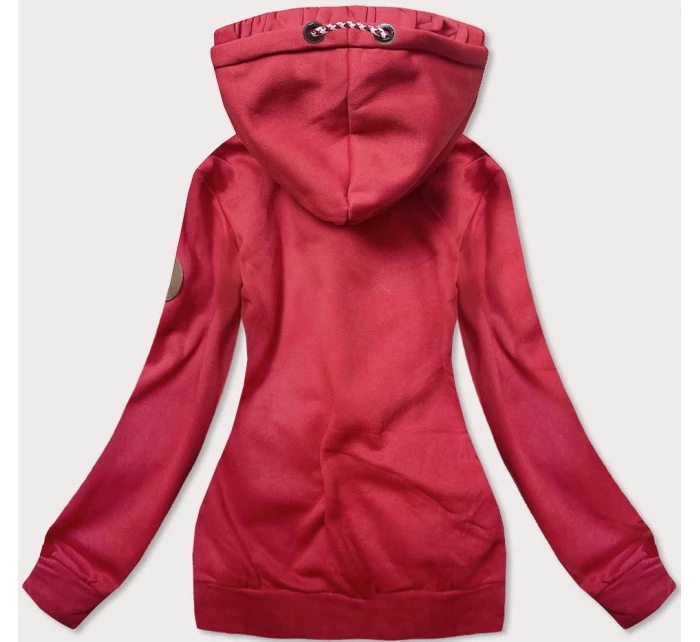 Červená dámská mikina s ozdobnou kapucí model 21292053 - LHD