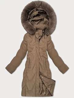 Dámská zimní bunda s kapucí J Style camel (16M9201-84)
