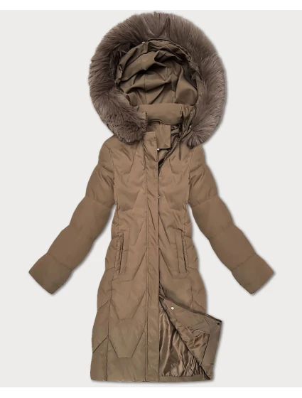 Dámská zimní bunda ve velbloudí barvě s kapucí J Style (16M9201-84) Dámská zimní bunda ve velbloudí barvě s kapucí J Style (16M9201-84)