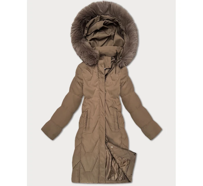 Dámská zimní bunda ve velbloudí barvě s kapucí J Style (16M9201-84) Dámská zimní bunda ve velbloudí barvě s kapucí J Style (16M9201-84)
