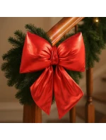 Dekorativní plyšová mašle 13x20 cm červená