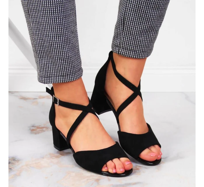 Černé sandály na jehlovém podpatku W model 21777516  Sergio Leone - Inny