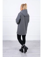 Zateplená mikina s kapucí v grafitové barvě