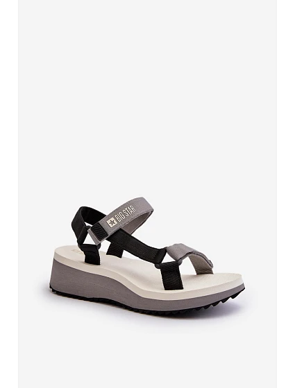 Dámské sandály na platformě a Big Star šedé model 21652812 - Big Star Shoes Dámské sandály na platformě a Big Star šedé model 21652812 - Big Star Shoes