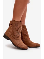 Dámské Nízké Botky S Na Zip Hnědé model 21668070 - Boto