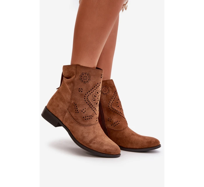 Dámské Nízké Botky S Na Zip Hnědé model 21668070 - Boto