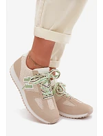 Dámské Tenisky Béžové s Ozdobným Šněrováním model 22039794 - Boto